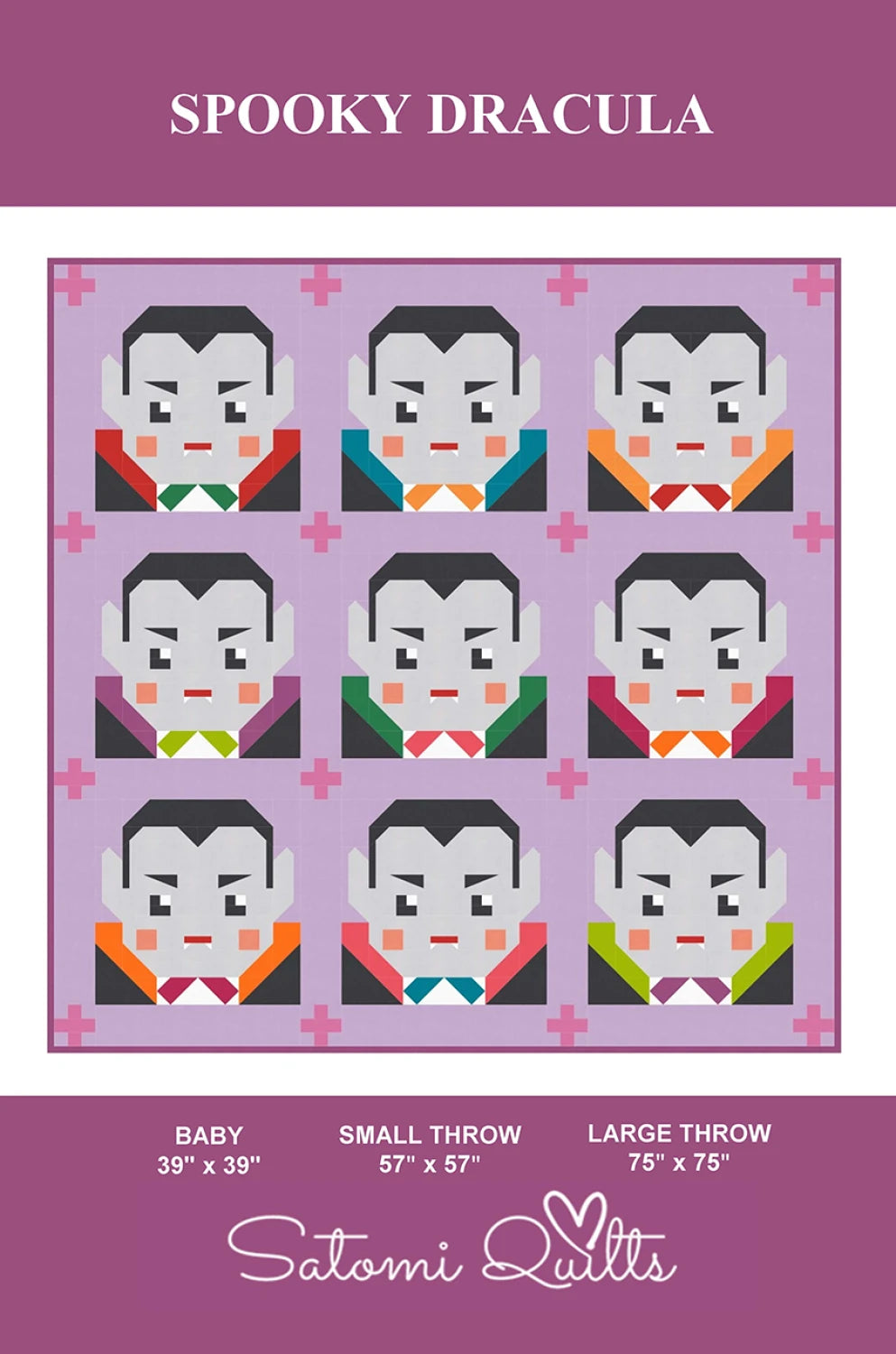 Spooky Dracula Quilt Pattern - Satomi Quilts