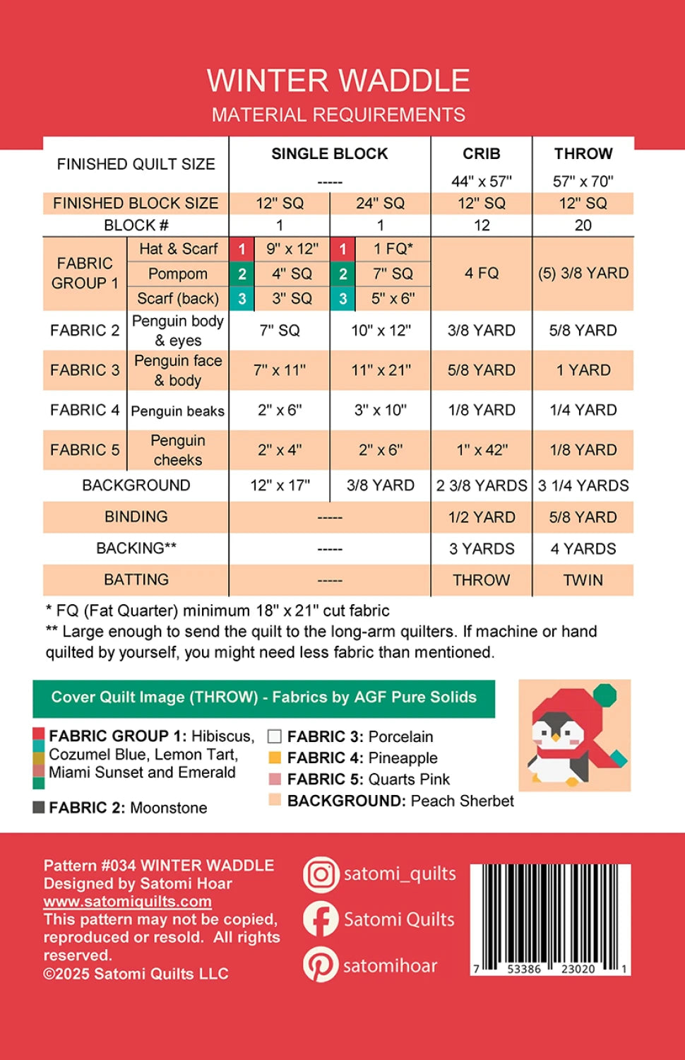 Winter Waddle Quilt Pattern - Satomi Quilts