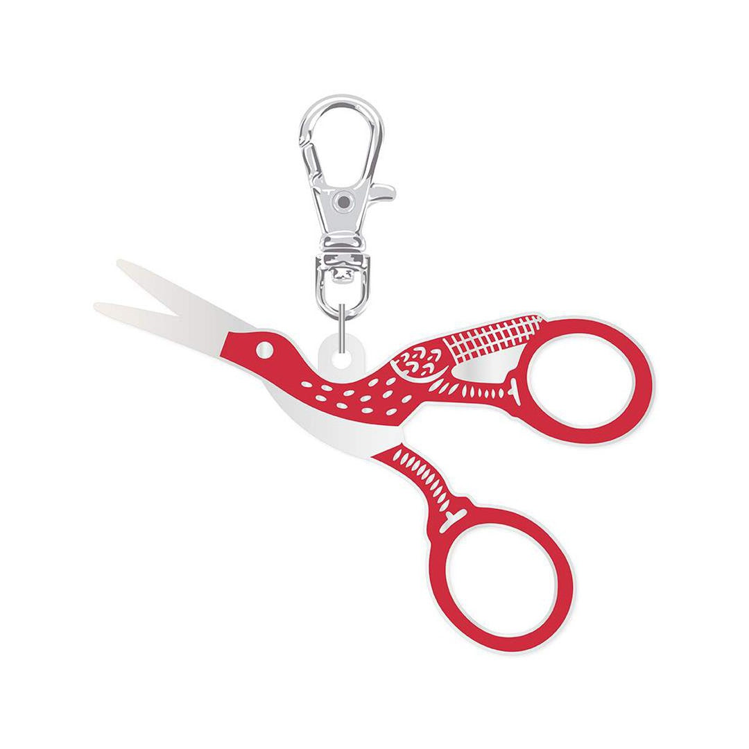 Stork Scissors Enamel Happy Charm