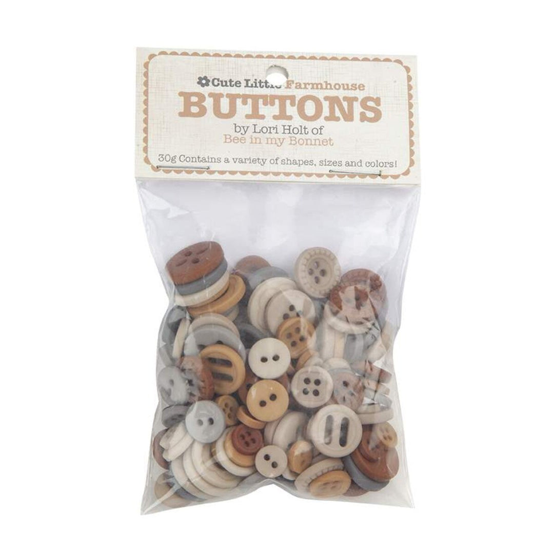 Cute Little Buttons - Farmhouse - assorted neutrals