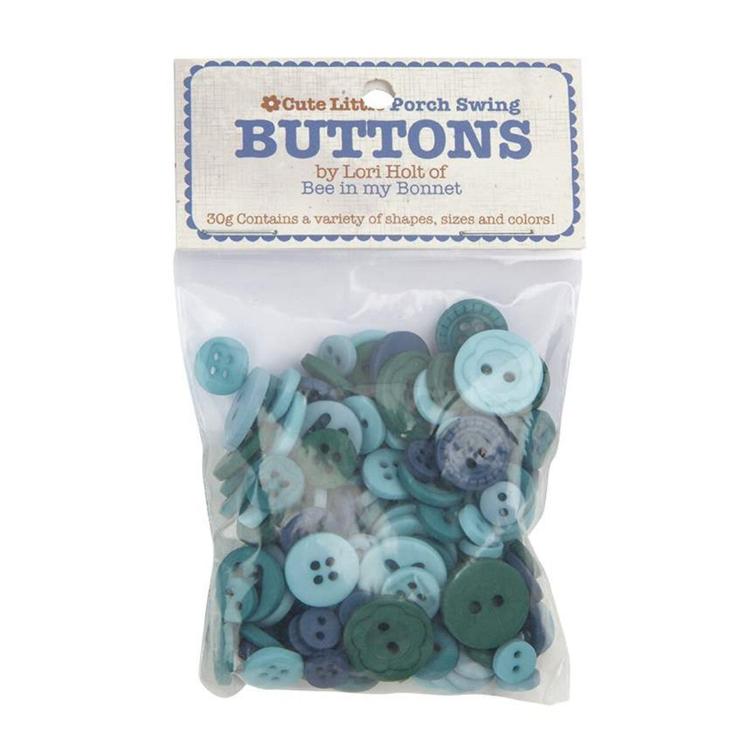 Cute Little Buttons - Porch Swing - assorted blues