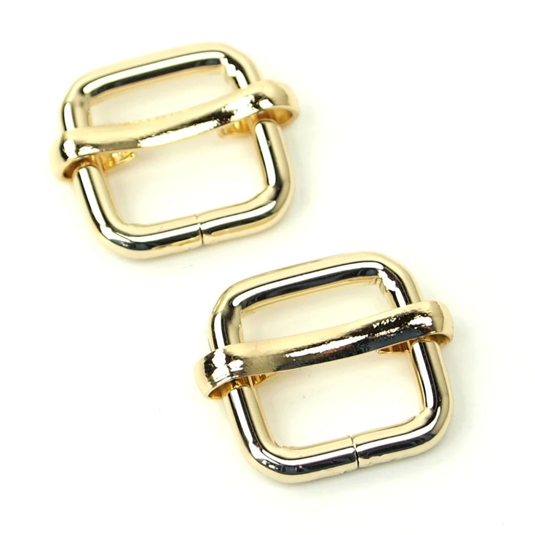 Two Slider Buckles 1/2" Gold