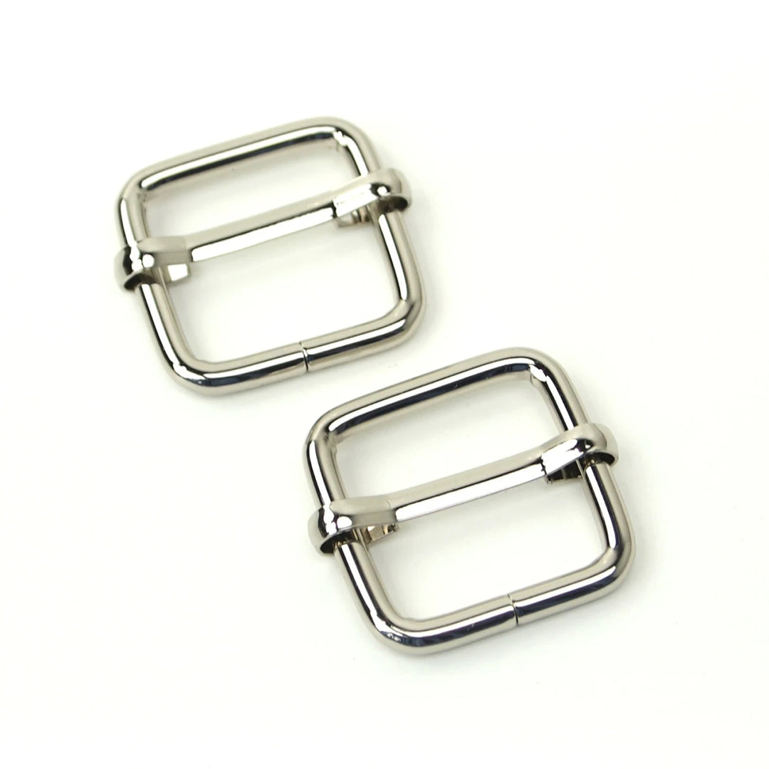 Two Slider Buckles 3/4" Nickel