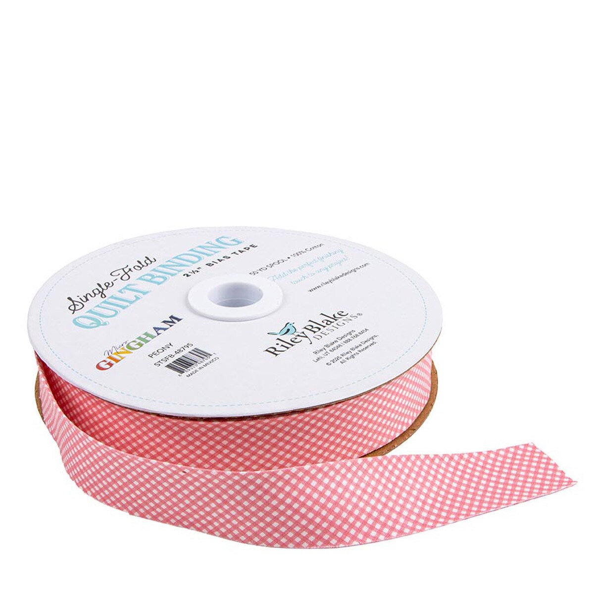 Single-Fold Quilt Binding - Micro Gingham - Peony