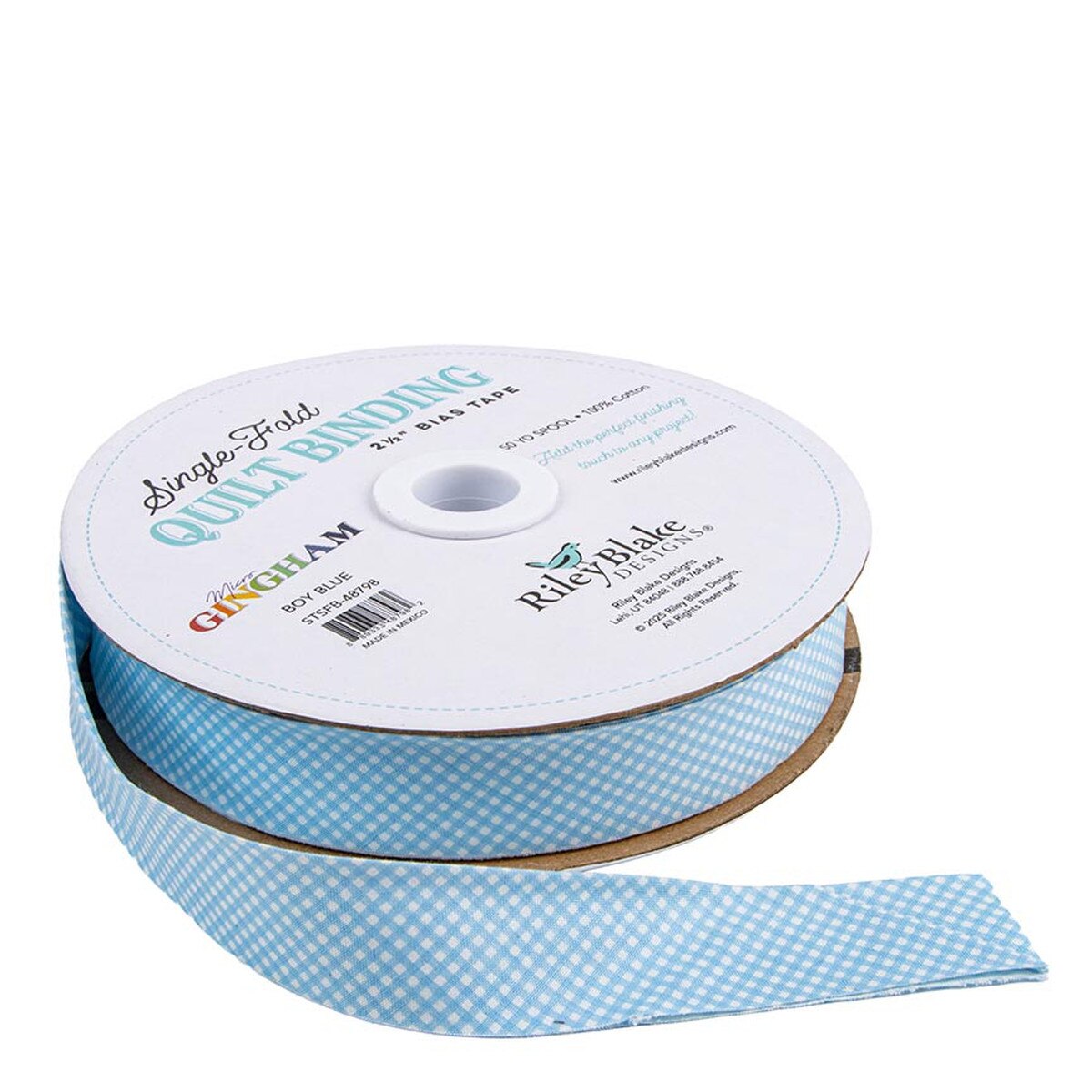 Single-Fold Quilt Binding - Micro Gingham - Boy Blue
