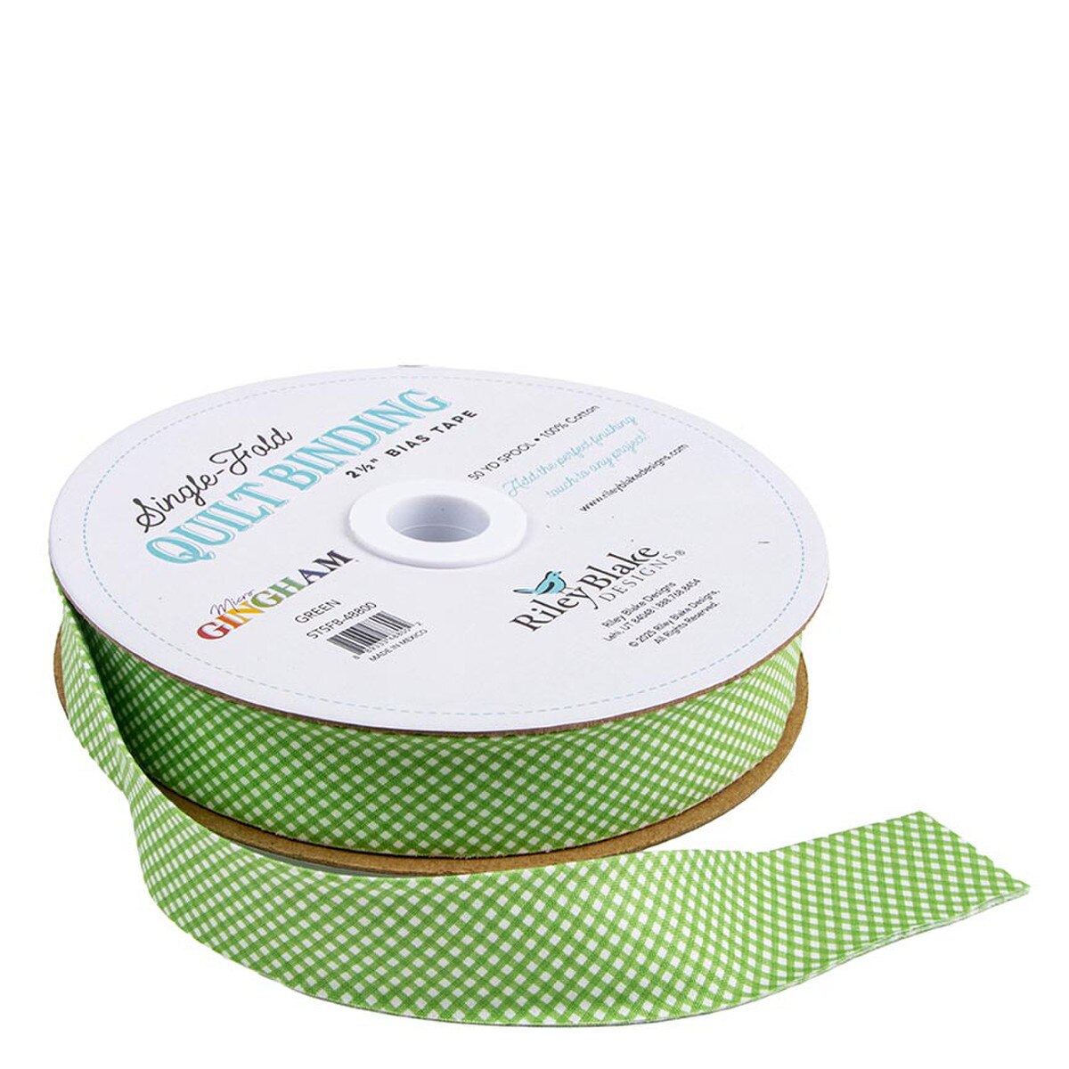 Single-Fold Quilt Binding - Micro Gingham Green