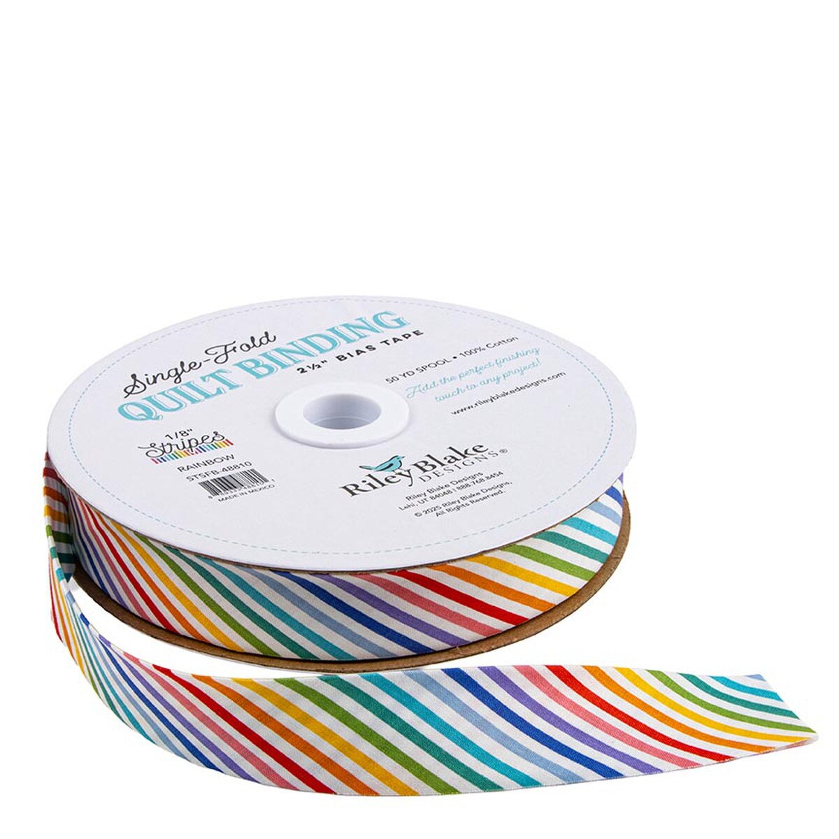 Single-Fold Quilt Binding - 1/8" Stripe - Rainbow