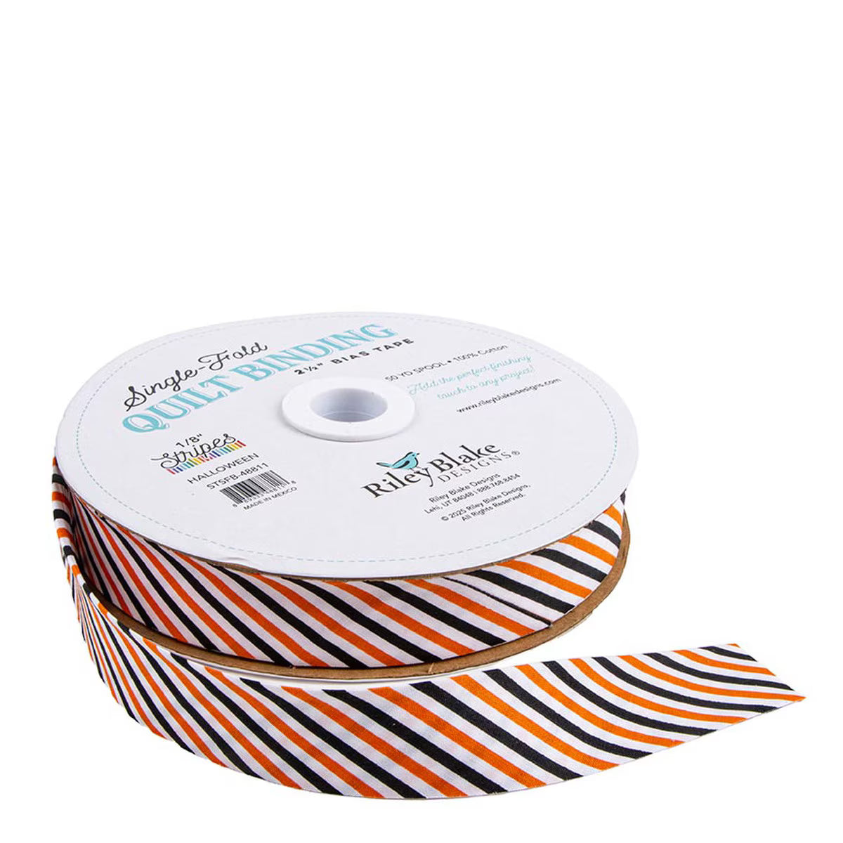 Single-Fold Quilt Binding - 1/8" Stripe - Halloween