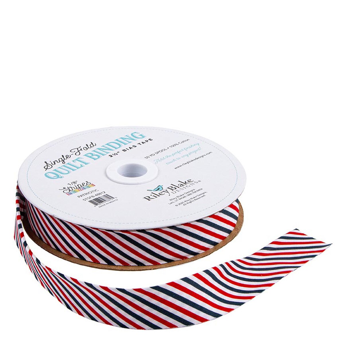Single-Fold Quilt Binding - 1/8" Stripe - Patriotic