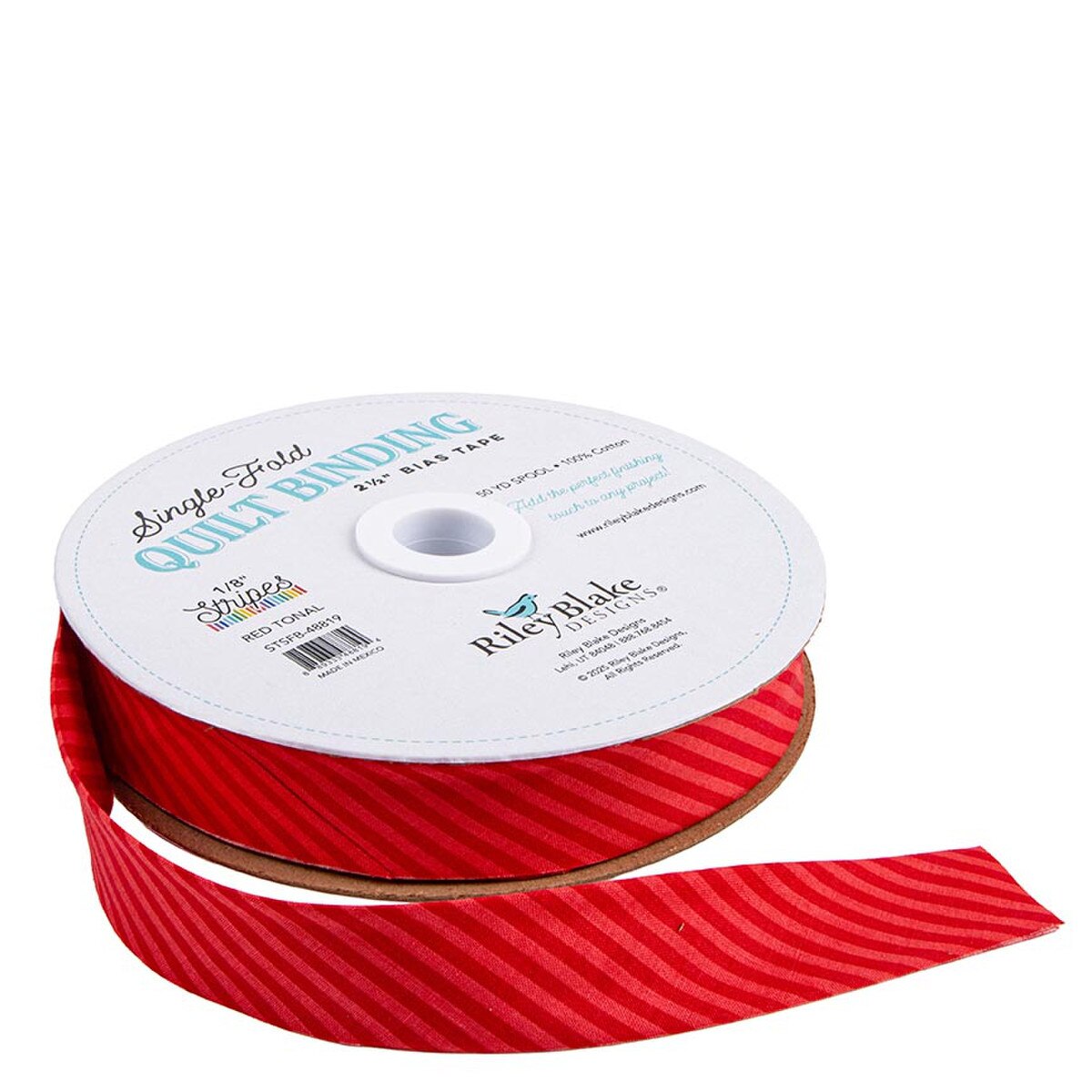 Single-Fold Quilt Binding - 1/8" Stripe - Tonal Stripe Red