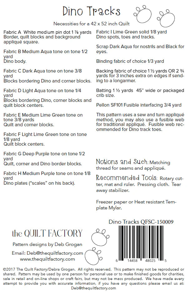 Dino Tracks Quilt Pattern - The Quilt Factory