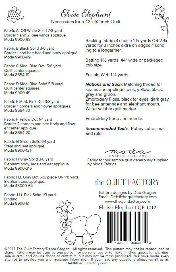 Eloise Elephant Quilt Pattern - The Quilt Factory