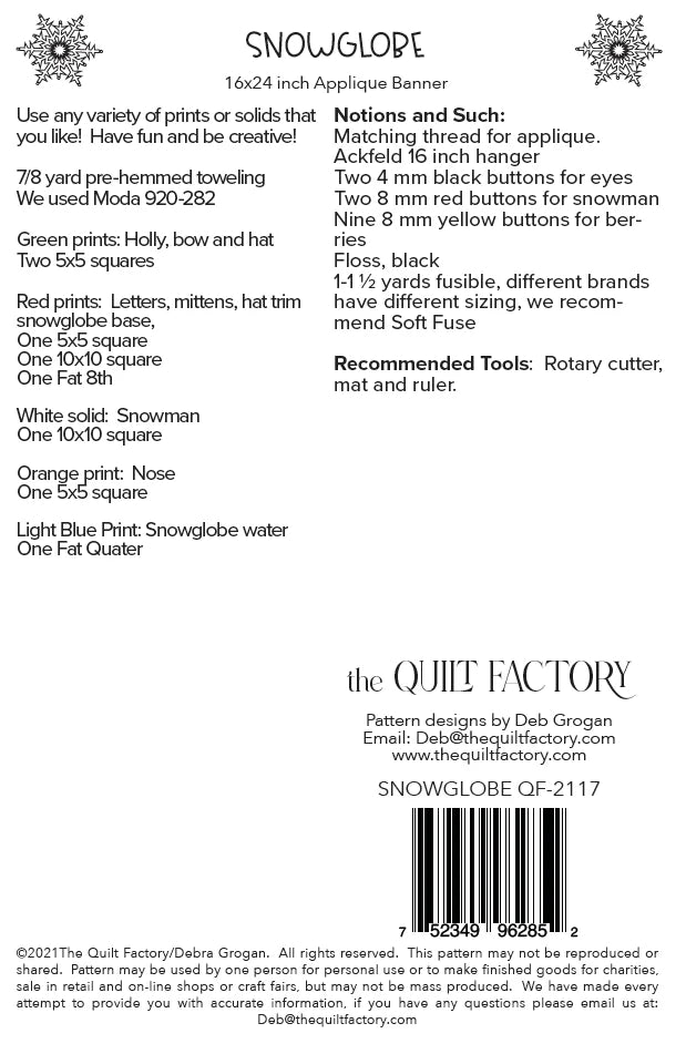 Snowglobe Quilt Pattern - The Quilt Factory