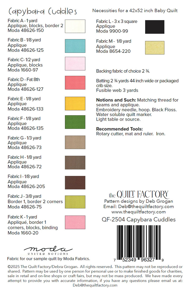 Capybara Cuddles - The Quilt Factory