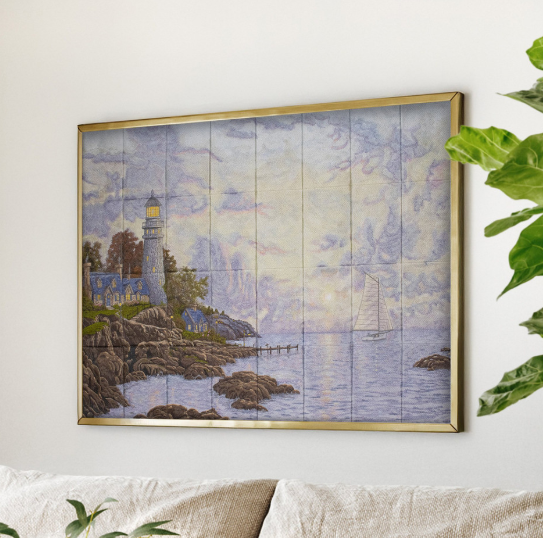 The Sea of Tranquility Tiling Scene by Thomas Kinkade - OESD