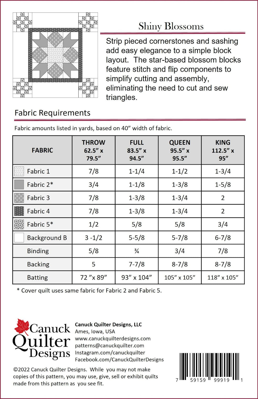 Shiny Blossoms Quilt Pattern