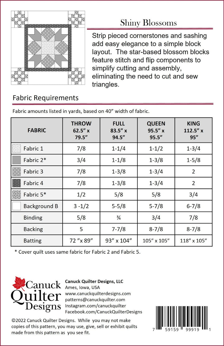 Shiny Blossoms Quilt Pattern