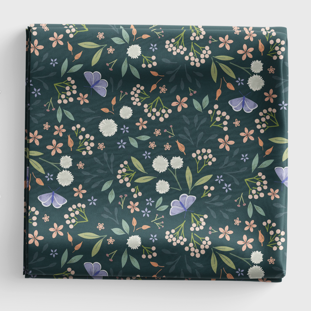 Sky Garden - Floral Odyssey - Deep Teal - CC57.3