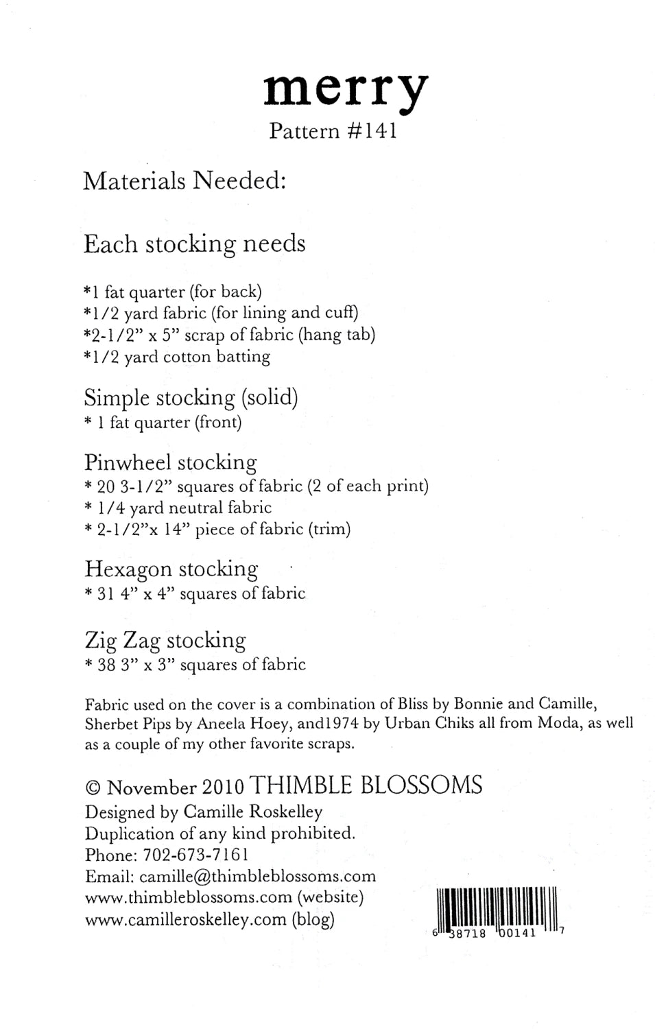 Merry Stockings Quilt Pattern - Thimble Blossoms