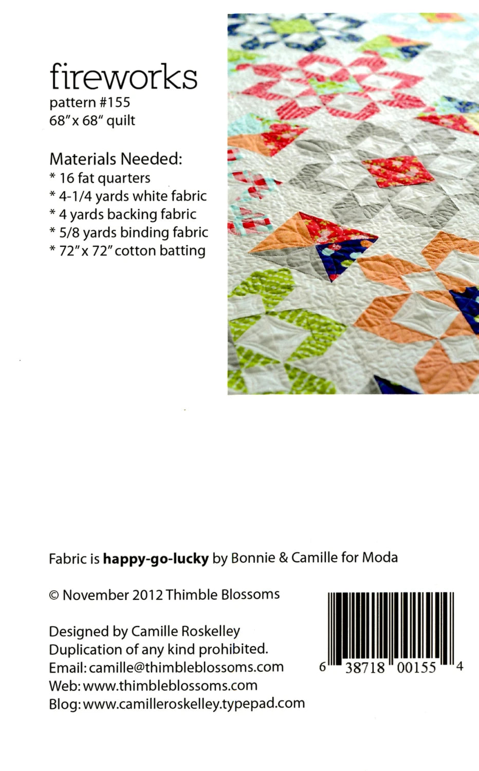 Fireworks Quilt Pattern - Thimble Blossoms