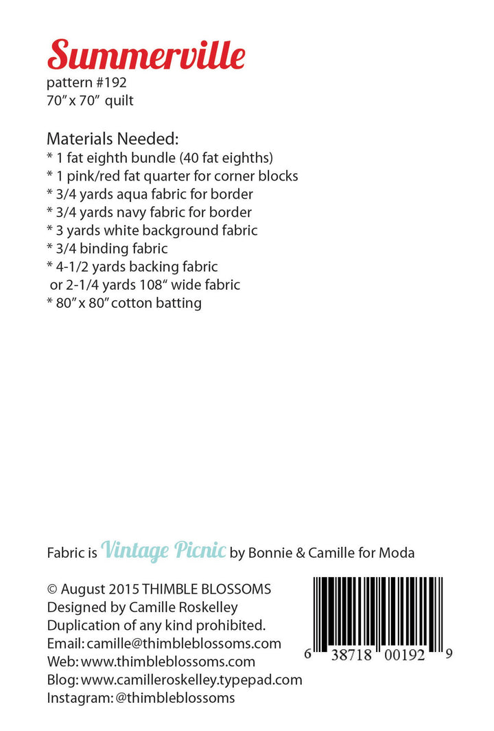 Summerville Quilt Pattern