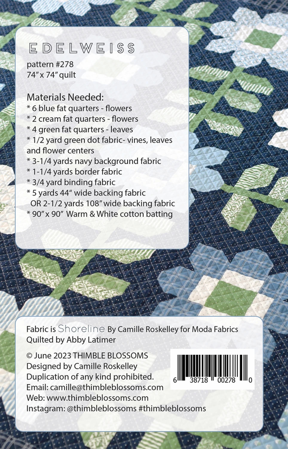 Edelweiss Quilt Pattern - Thimble Blossoms