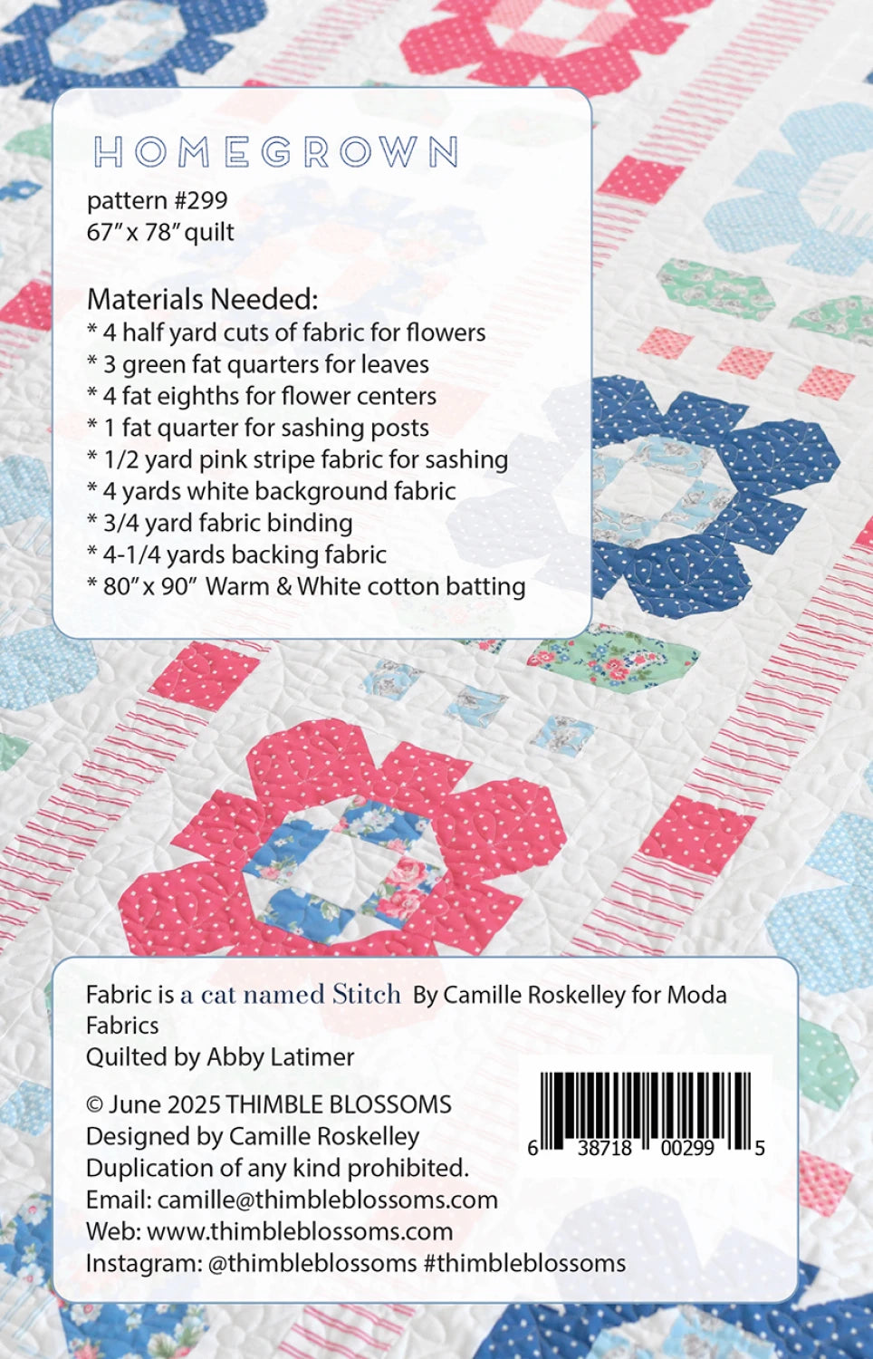 Homegrown Quilt Pattern - Thimble Blossoms
