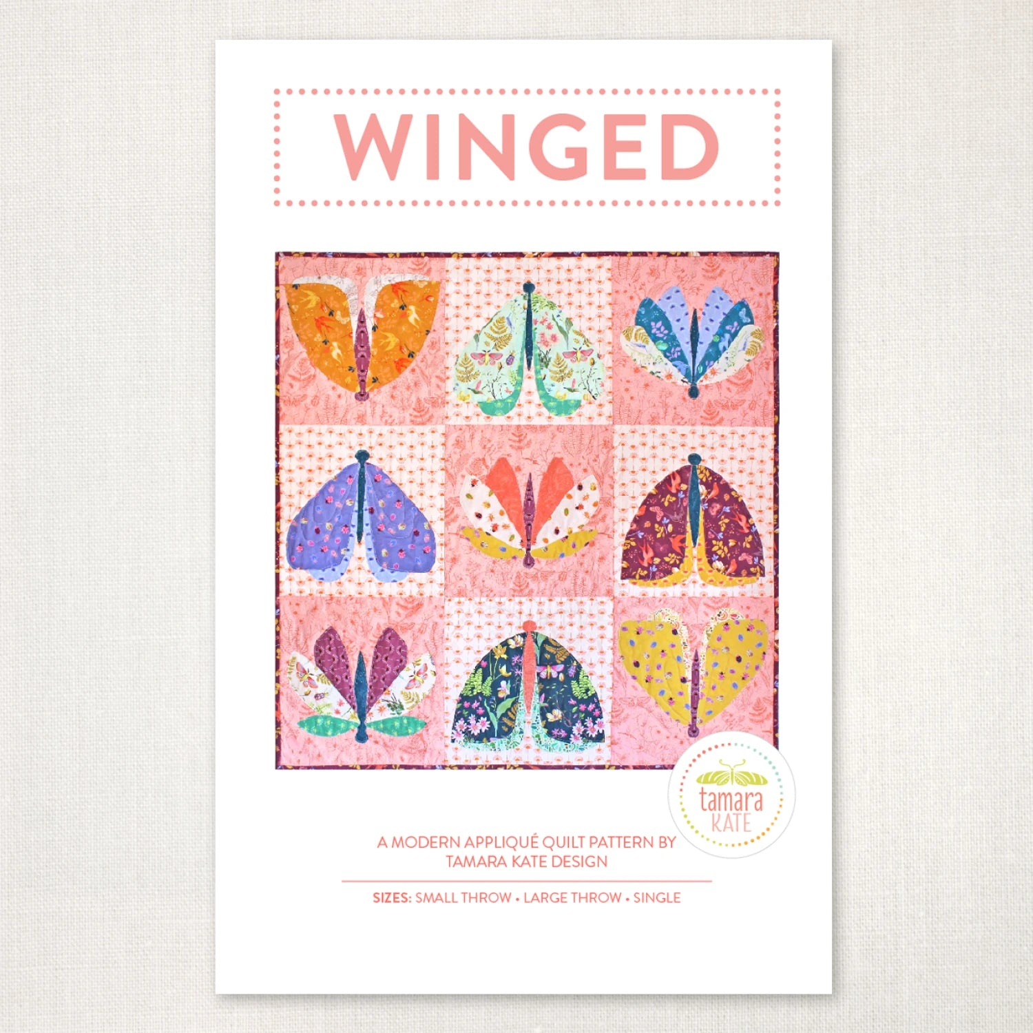 Winged Quilt Pattern - Tamara Kate Design