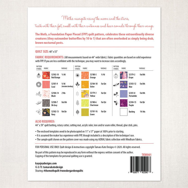 The Moth Quilt Pattern