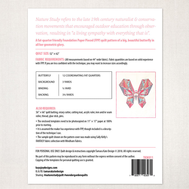 Nature Study Quilt Pattern - Wondergarden