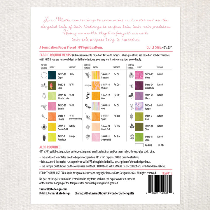 The Luna Moth Quilt Pattern