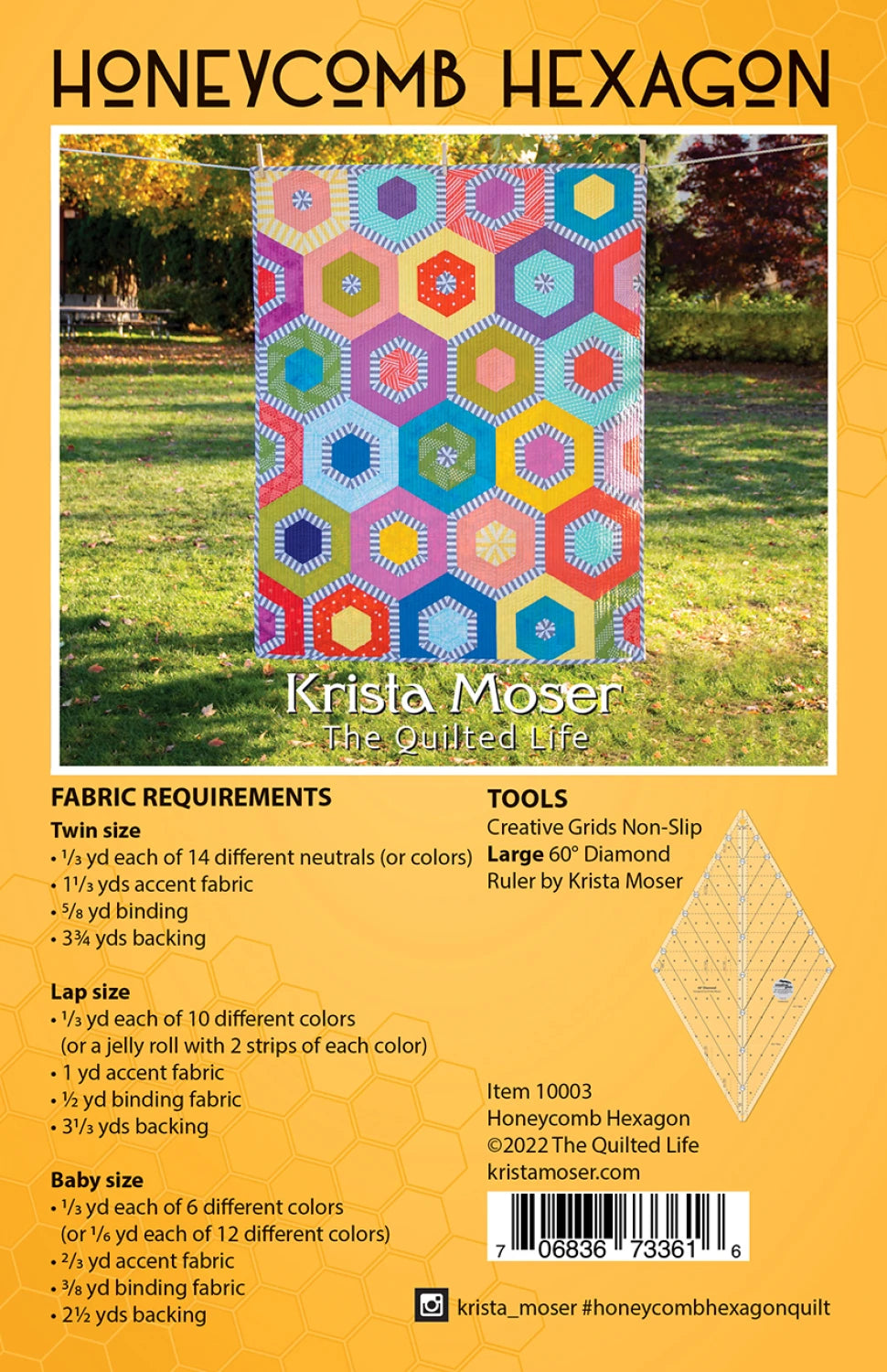 Honeycomb Hexagon Quilt Pattern - Krista Moser