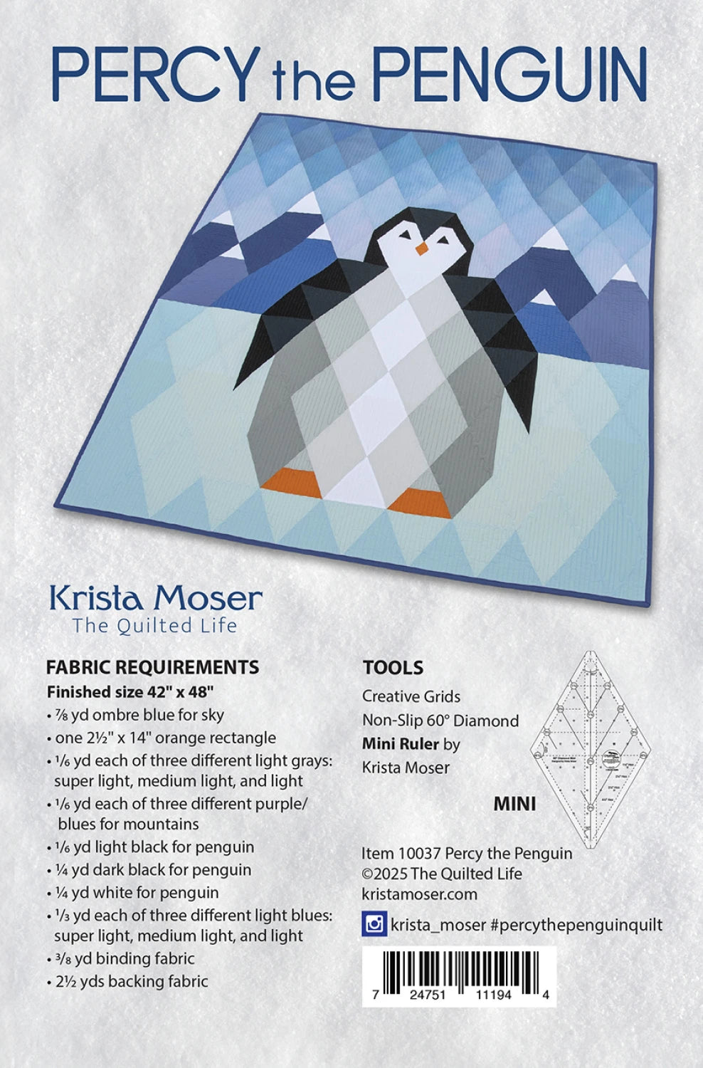 Percy the Pengiun Quilt Pattern - Krista Moser