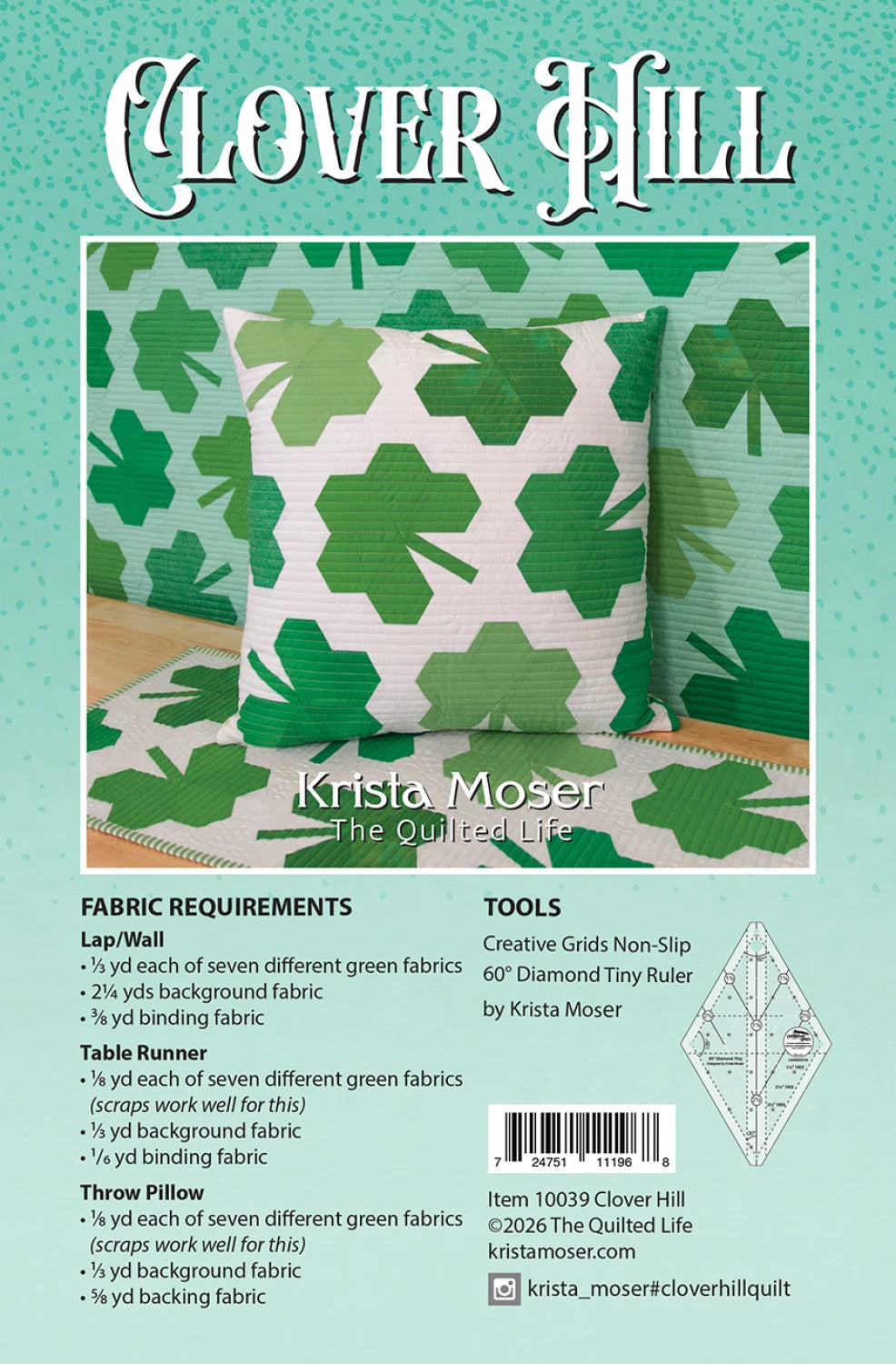 Clover Hill: Quilt, Table Runner @ Pillow Pattern - Krista Moser