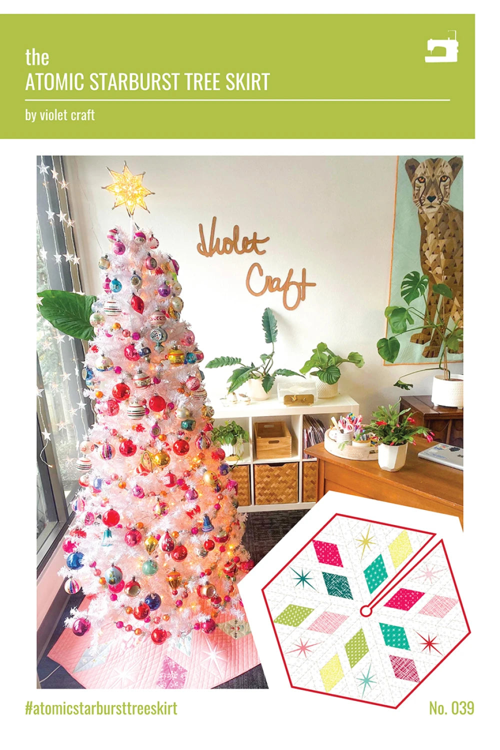 Atomic Starburst Tree Skirt Pattern - Violet Craft
