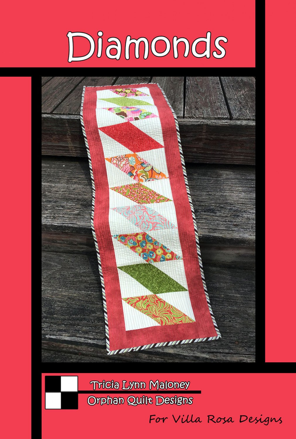 Diamonds Table Runner Pattern - Tricia Lynn Maloney for Villa Rosa Designs