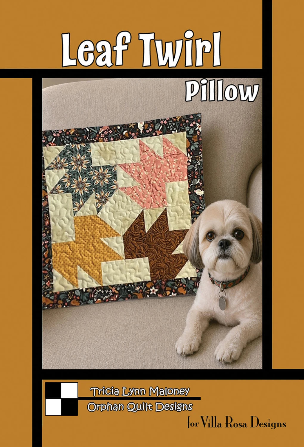 Leaf Twirl Pillow Pattern - Villa Rosa Designs