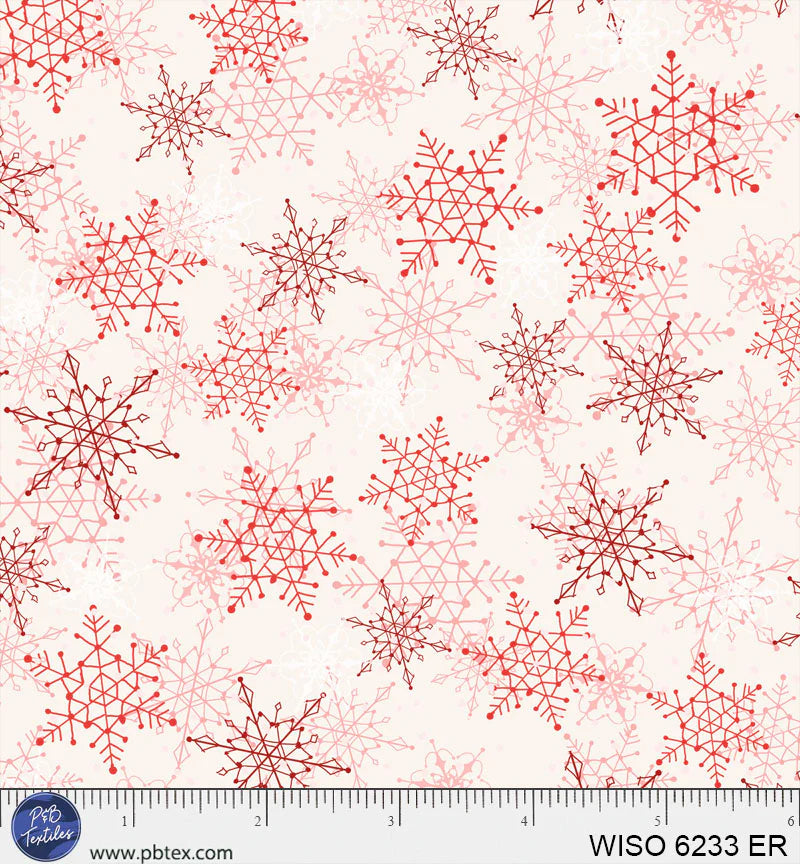 Winter Song - Layered Snowflakes - White/Red - WISO06233ER