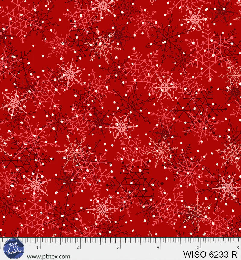 Winter Song - Layered Snowflakes - Red/Red - WISO06233R