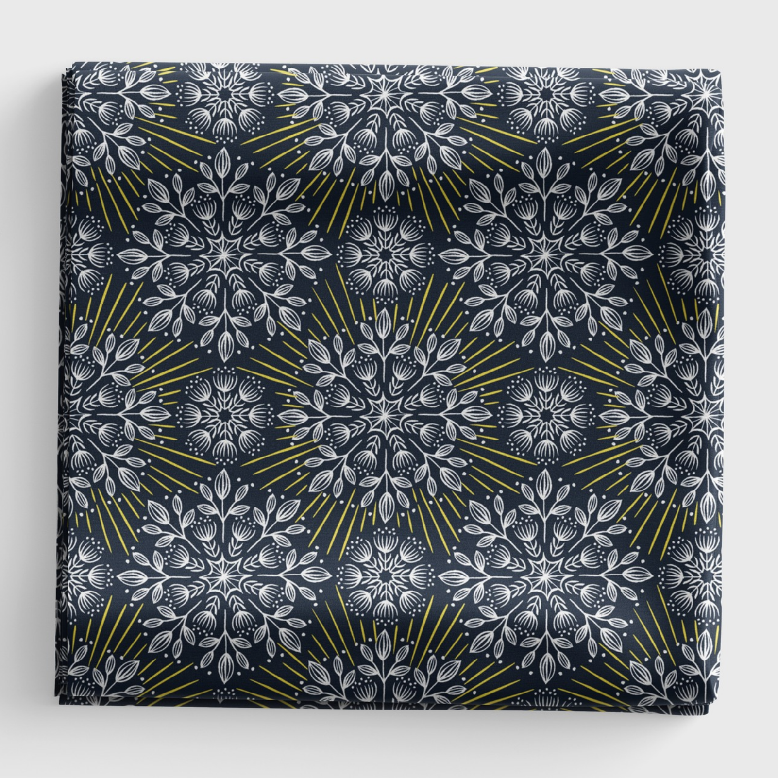 Winter Solstice - Flowers (with gold metallic) - Midnight Blue - L61C