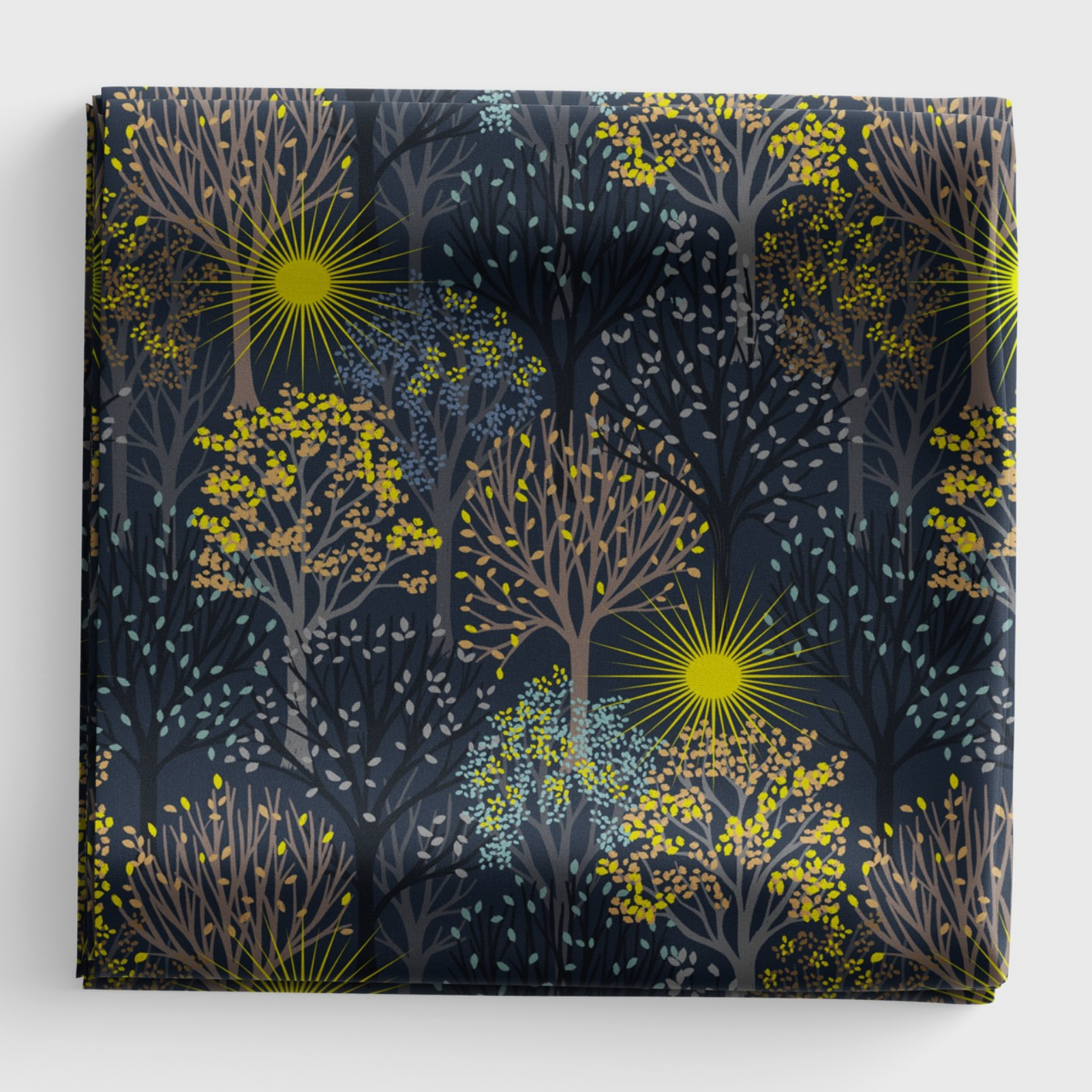 Winter Solstice - Trees - Midnight Blue (with gold metallic) - L56C