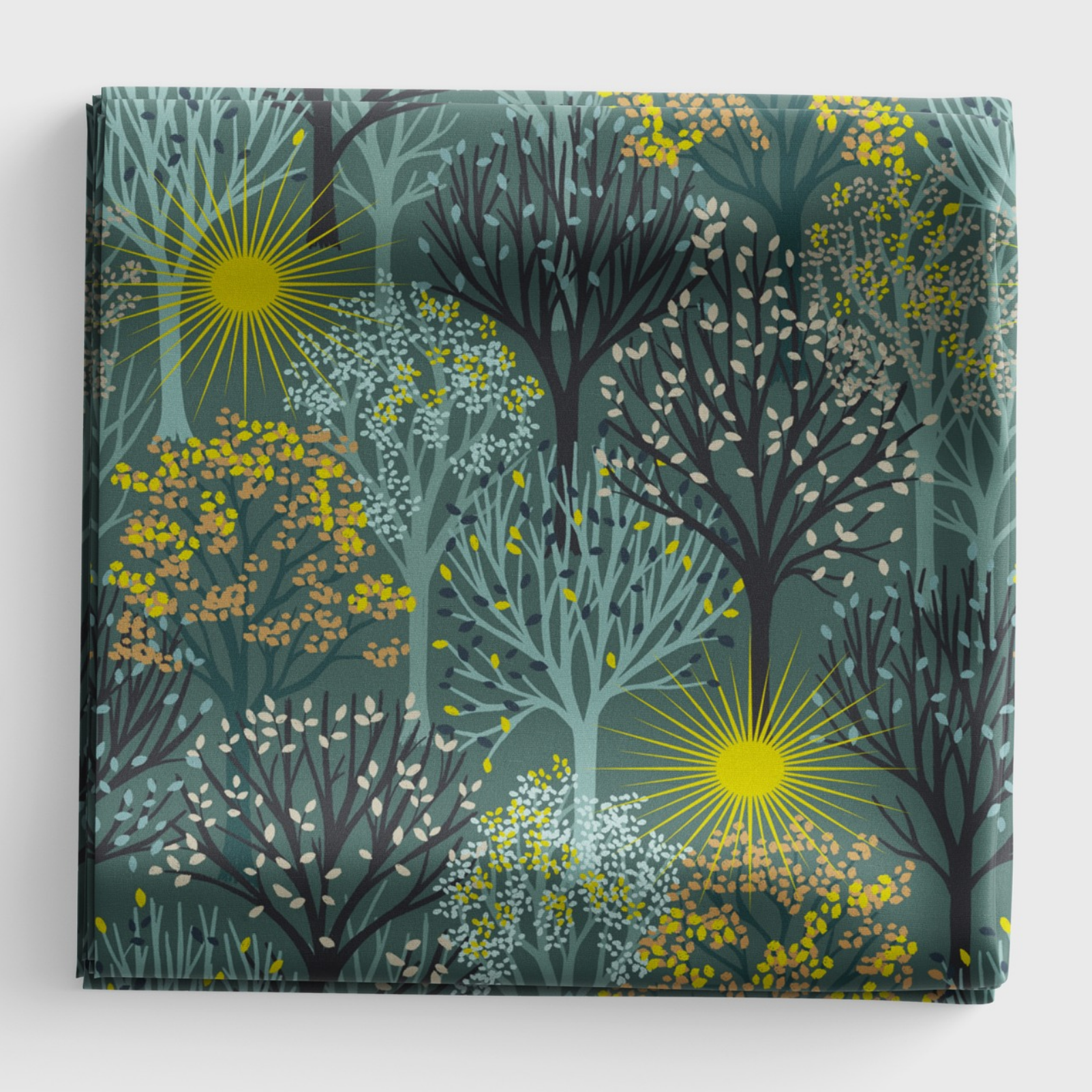 Winter Solstice - Trees - Teal (with gold metallic) - L56B