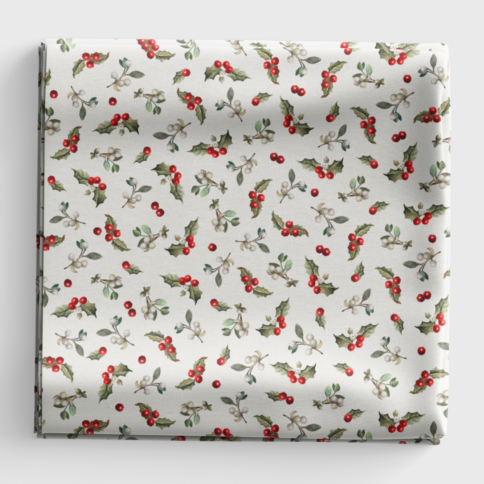 Winter Song - Tossed Holly and Berries - Linen/Silver - WISO06232LS