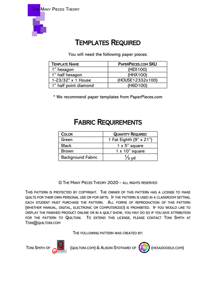 English Paper Piecing: Wise Young One - Quiltoni