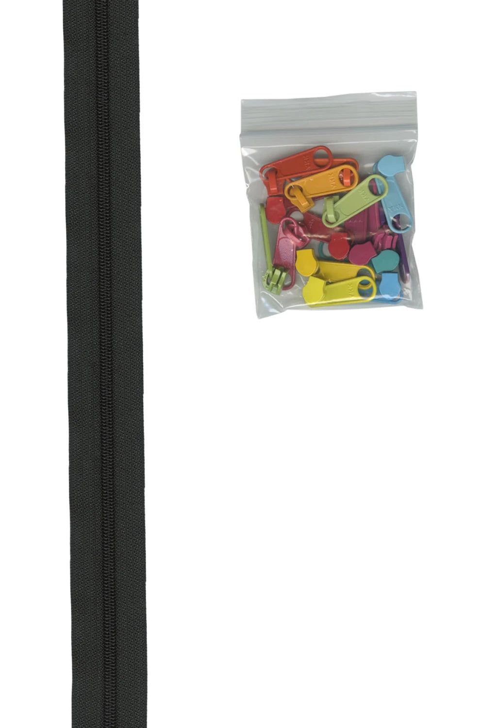 4 yards 16mm #4.5 zipper chain with 16 Extra-Large Coordinated Pulls