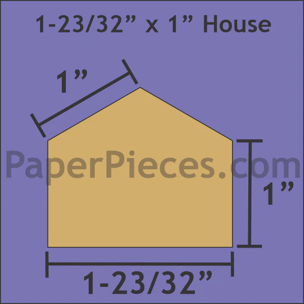 Paper Pieces - 1-23/32" x 1" House - 72 pieces