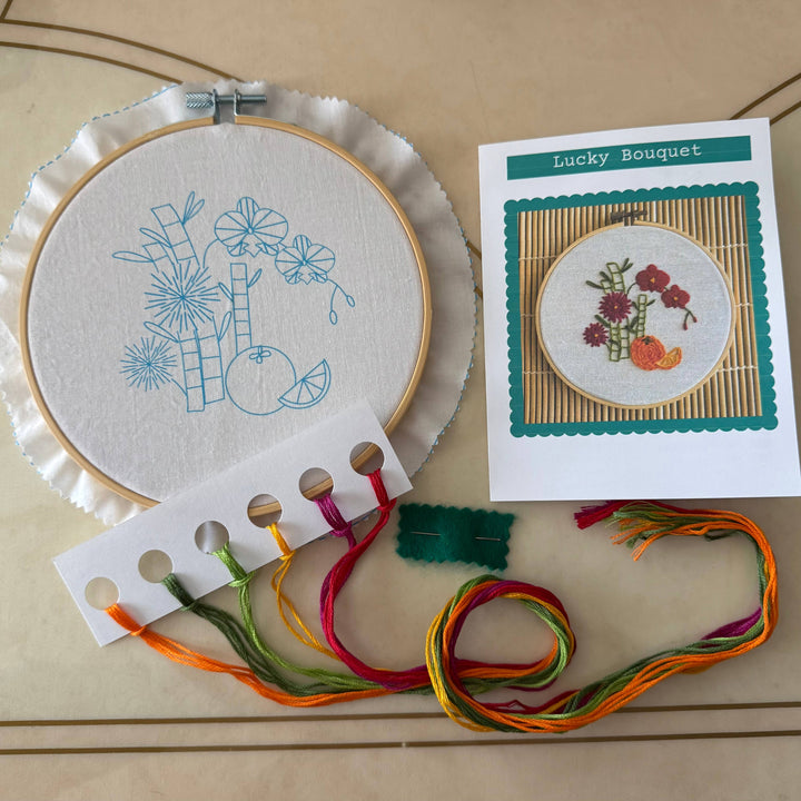 Lucky Bouquet Lunar New Year Craft DIY Embroidery Kit