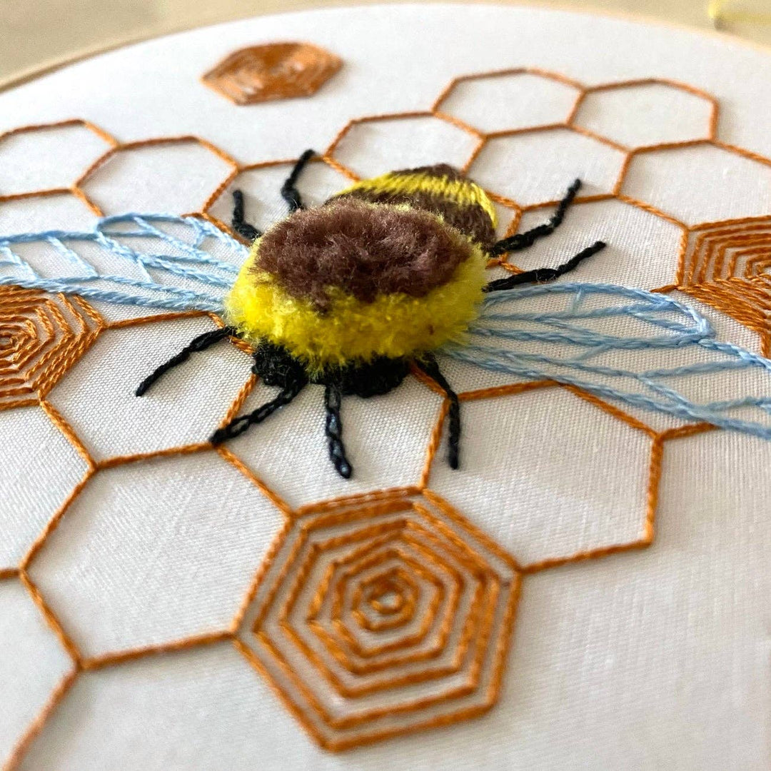 Fuzzy Bumblebee Craft DIY Embroidery Kit