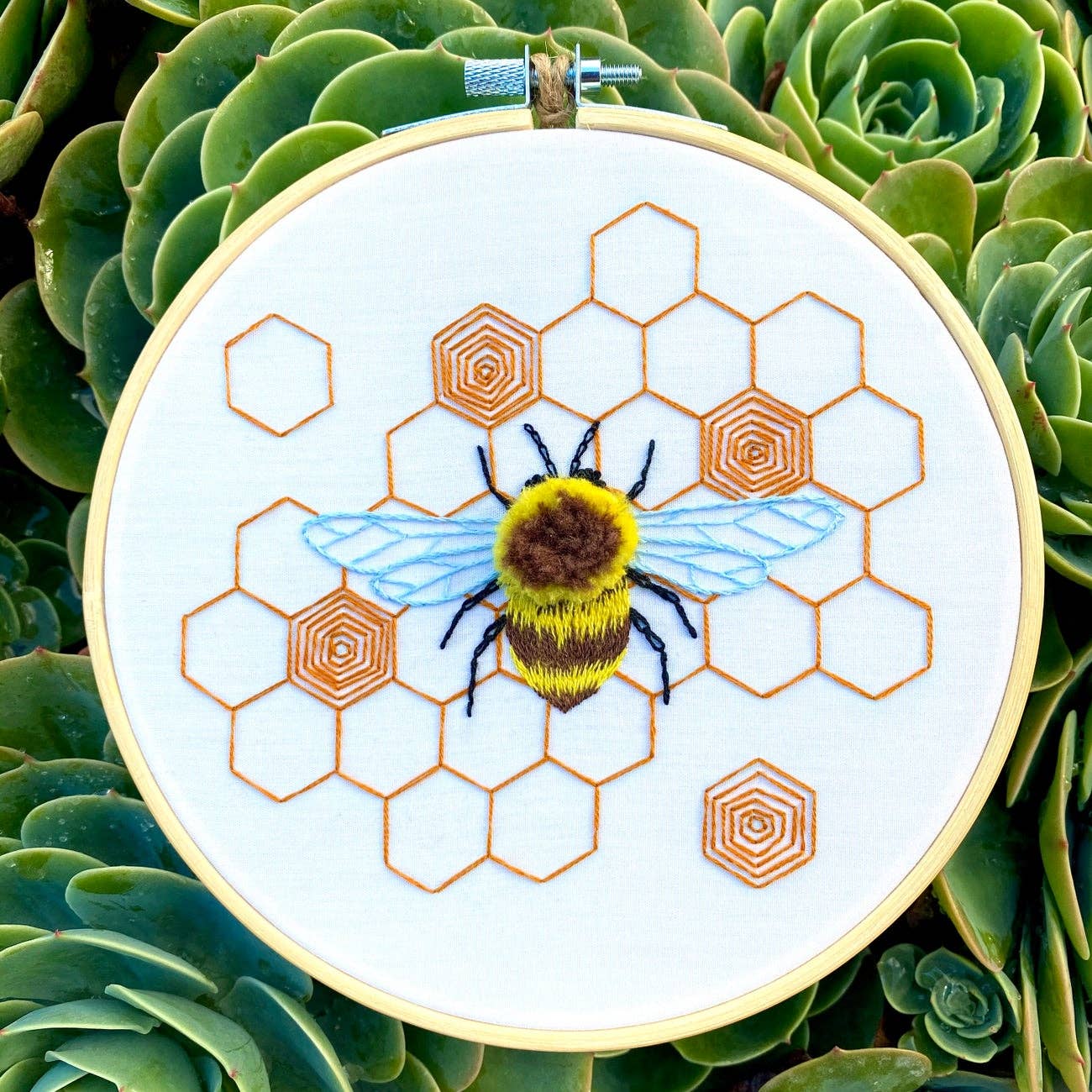 Fuzzy Bumblebee Craft DIY Embroidery Kit