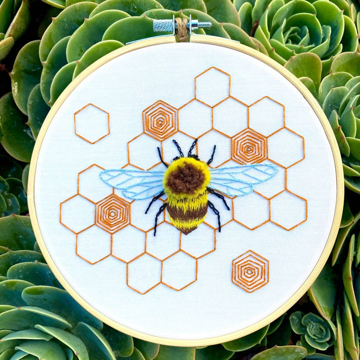Fuzzy Bumblebee Craft DIY Embroidery Kit